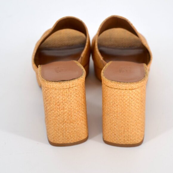 Nordstrom Rack Alyssa Chunky Heel Woven Platform Sandals Golden Tan Women's 6.5 - Picture 5 of 9